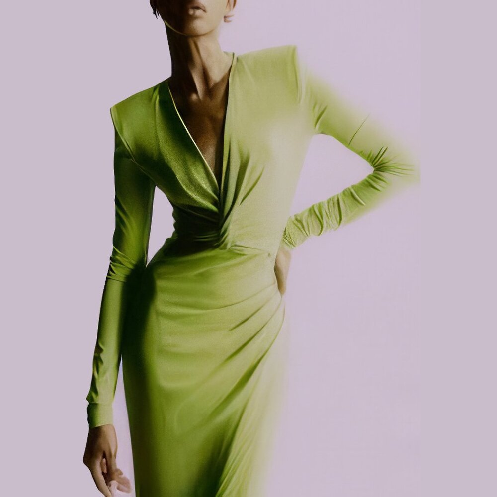 NWT Patrizia Pepe Knot-Detail Ruched Gown